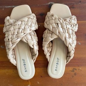 Tan Braided Slides